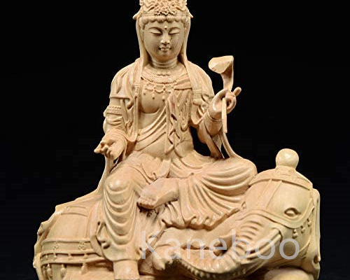 彫刻 普賢菩薩 木彫仏像 彫刻 高級木彫り ミニ型 彫刻 Kaneboo