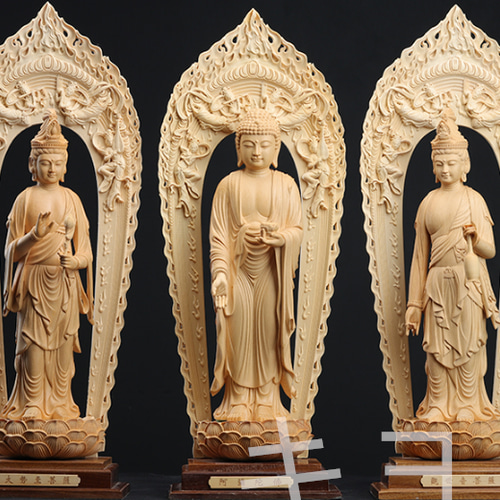 極上品 西方三聖 阿弥陀如来三尊 仏教工芸品 観音菩薩 勢至菩薩 極上品 西方三聖 阿弥陀如来三尊 仏教工芸品 観音菩薩 勢至菩薩