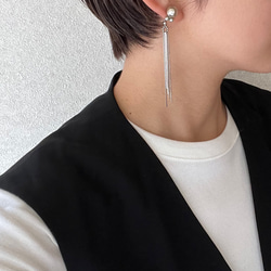 8UEDE ロングシルバーピアス SILVER 925 ロングフリンジデザインピアス 26808 | UNOAERRE
