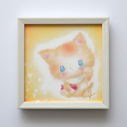 【複製画】「ハッピー招き猫ちゃん」　正月　元旦　パステルアート　動物　ねこ　イラスト 10枚目の画像