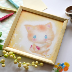 【複製画】「ハッピー招き猫ちゃん」　正月　元旦　パステルアート　動物　ねこ　イラスト 5枚目の画像