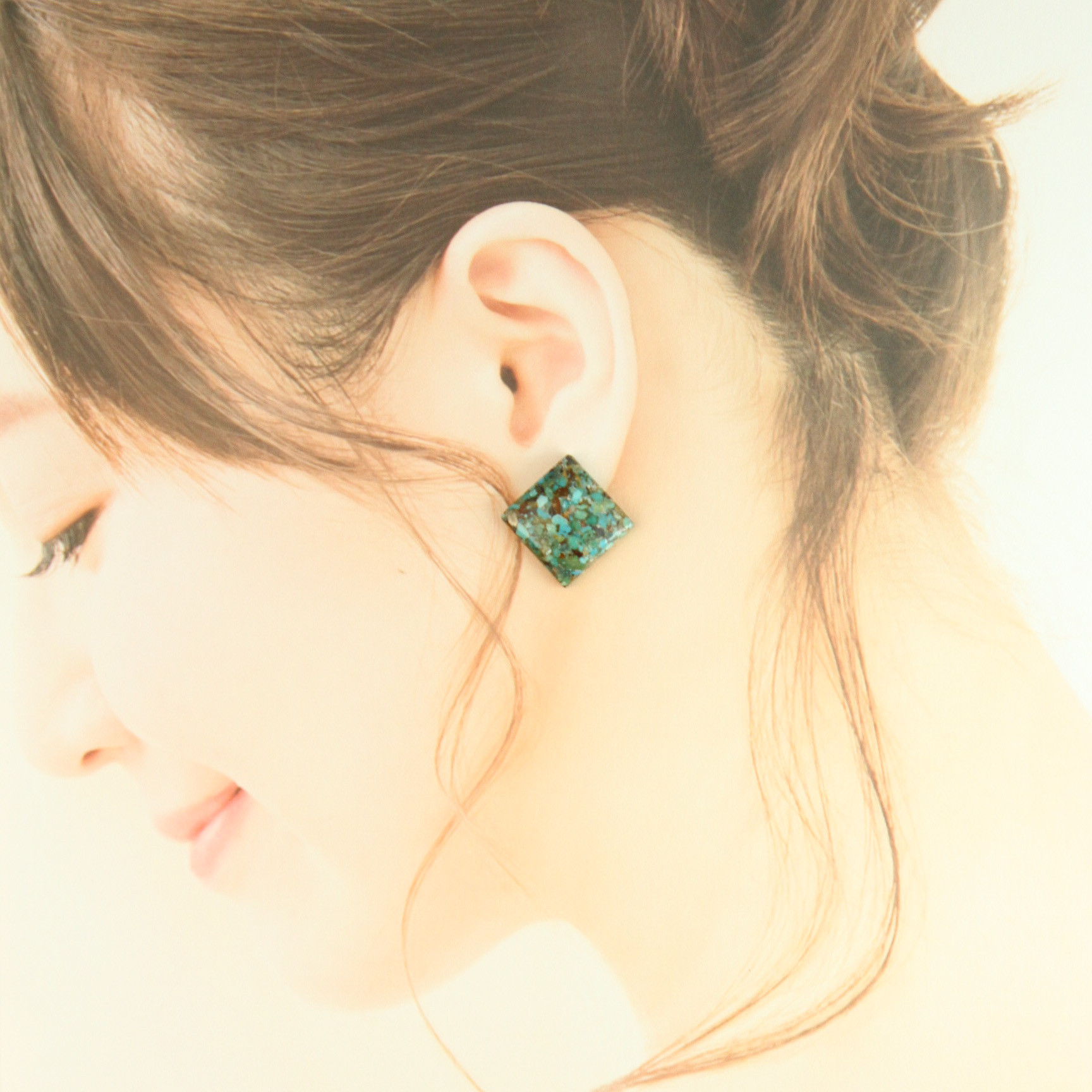 【1個限定／超希少】（17ｍｍ）スリーピングビューティターコイズ モハベ　 スタッドピアス