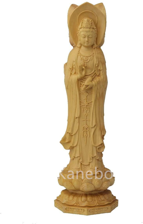 置物 仏像 観音菩薩 観音像 三面観音 木彫り 木製彫刻 彫刻