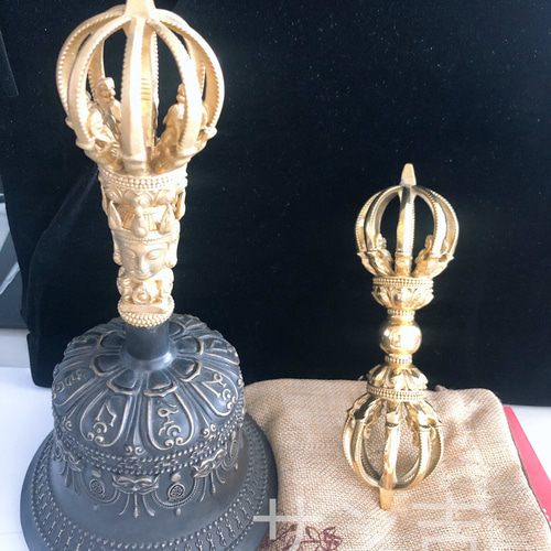 チベット密教法器 九鈷金鋼杵 九鈷杵 vajra 真鍮製