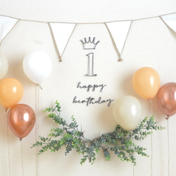 ハッピーバースデー1歳　誕生日ワイヤー　壁飾り 1枚目の画像