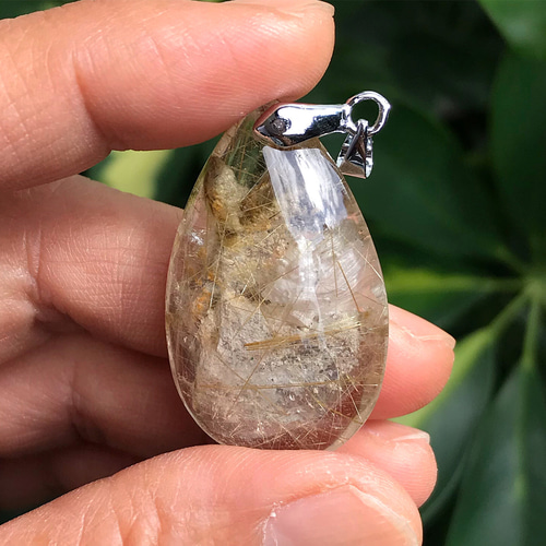 タイチンルチルクォーツペンダントトップ龍彫 【公式通販】