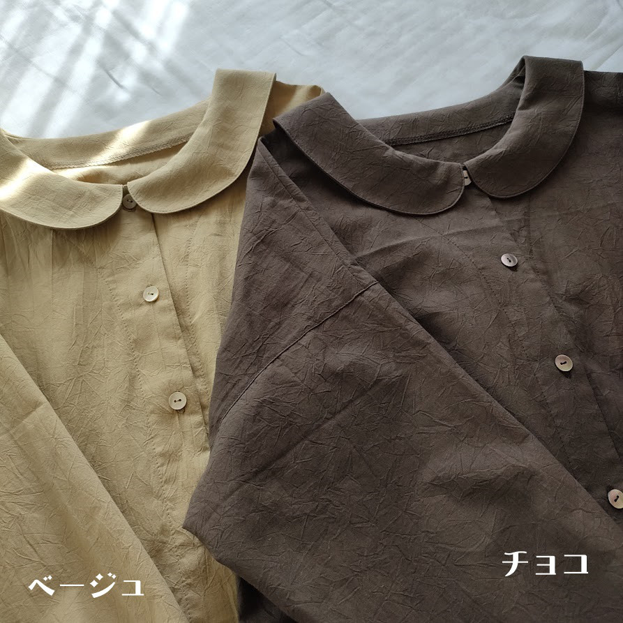 リニューアル☆襟と袖が選べるブラウス　フリーサイズ　カラー展開しました☆