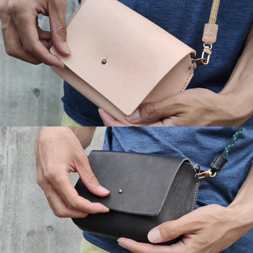 本革きなりナチュラルの育てるレザーサコッシュ ショルダーバッグ 本革