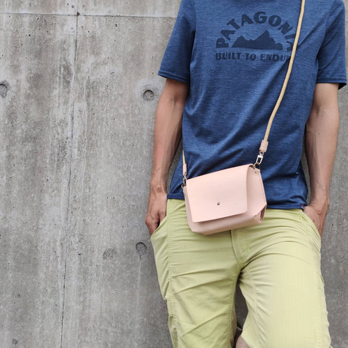 本革きなりナチュラルの育てるレザーサコッシュ ショルダーバッグ 本革