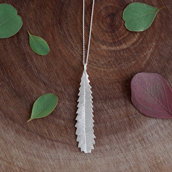 Banksia leaf necklace [P096SV] 第1張的照片