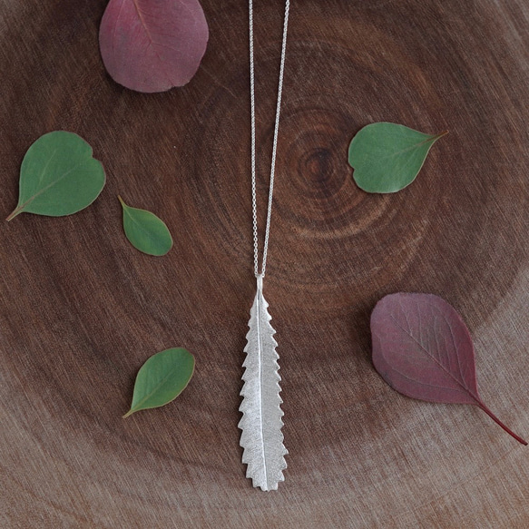 Banksia leaf necklace [P096SV] 第2張的照片