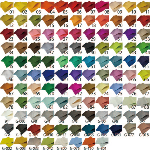 02 レモンイエロー 100％ ウール フェルト 15X20cm/20X30cm 厚さ1