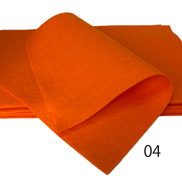 04 ライトオレンジ 100％ ウール フェルト 20X30cm 厚さ1㎜ 1枚目の画像