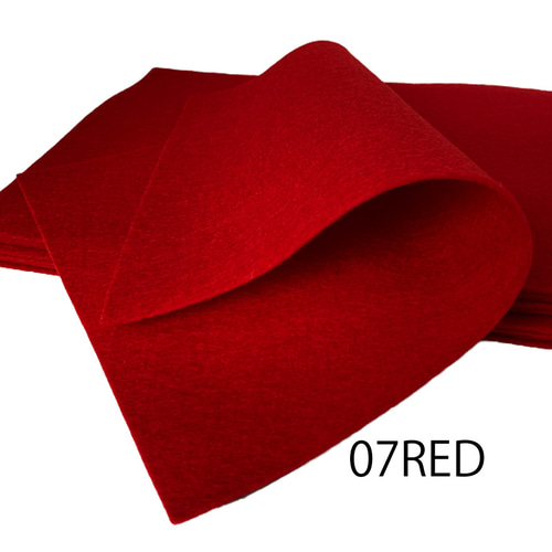 07 ファイアリーレッド 100％ ウール フェルト 15X20cm/20X30cm 厚さ1