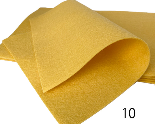 10 パステルイエロー 100％ ウール フェルト 15X20cm / 20X30cm 厚さ1