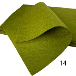 43 モスグリーン 100％ ウール フェルト 15X20cm / 20X30cm 厚さ1