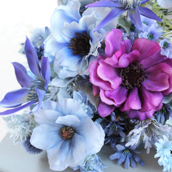アネモネとクレマチスのブルーブーケ＆ブートニアset 