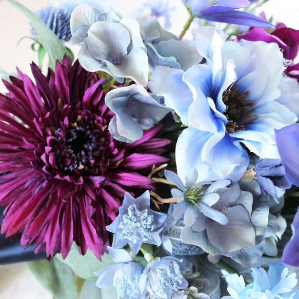 アネモネとクレマチスのブルーブーケ＆ブートニアset 