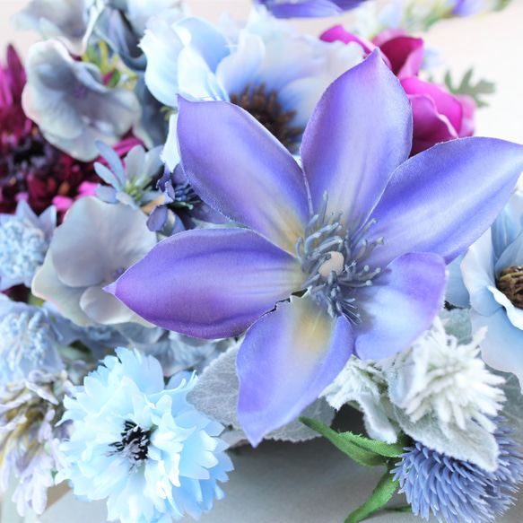 アネモネとクレマチスのブルーブーケ＆ブートニアset 