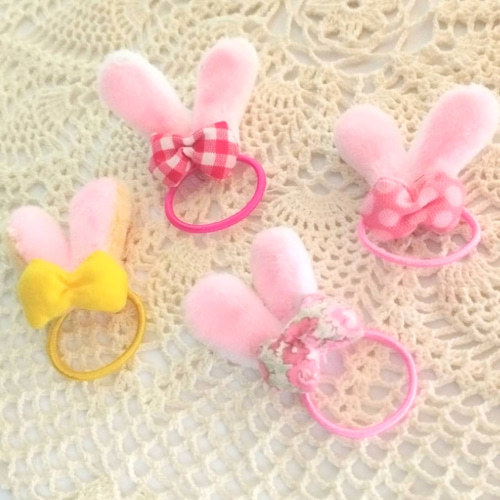 ふわふわうさぎ♡ベビーヘアクリップ　ヘアゴム イースター♡うさぎ♡ベビーヘアクリップ ヘアゴム ファッション雑貨