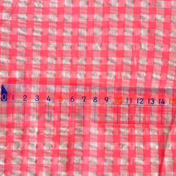 綿ポリ（ギンガムチェック中・ネオン５色から選択）韓国生地 7枚目の画像