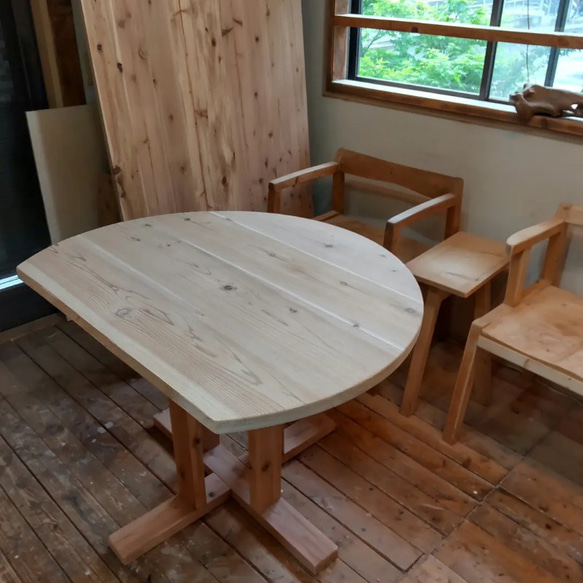 No.26 ままかりダイニングテーブル／半円テーブル／送料無料！ 半円形ダイニングテーブル Marron(マロン)｜北欧・ヴィンテージ