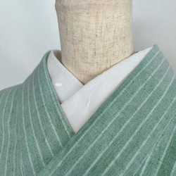 シンプル爽やか 綿麻 蔓の刺繍の半衿 ハンドメイド半襟 白 4枚目の画像