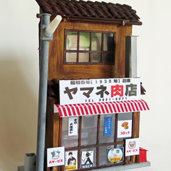 「リアル電飾」　下町のお肉屋さん　着色済組立キット　ジオラマ　ミニチュア 7枚目の画像