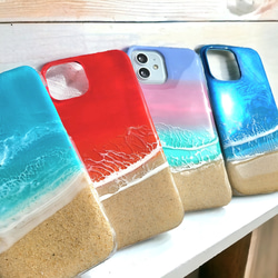 受注制作 iPhone15対応しました❁⃘*.ﾟ海を切り取ったスマホケース ❁  選べる5色 2枚目の画像