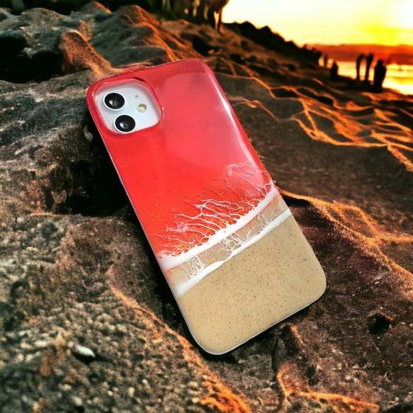 受注制作 iPhone15対応しました❁⃘*.ﾟ海を切り取ったスマホケース ❁  選べる5色 6枚目の画像
