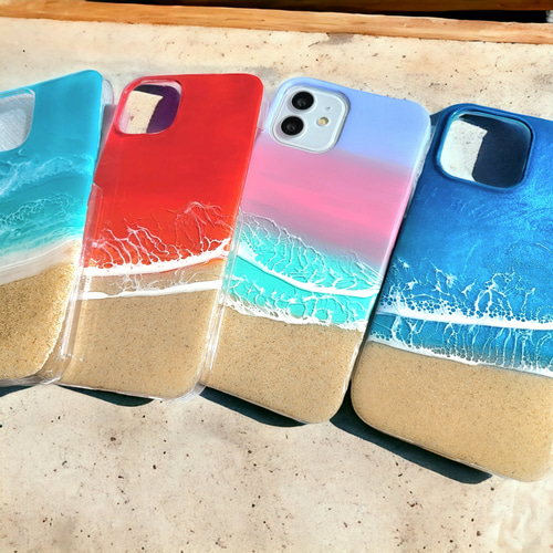 受注制作 iPhone16対応しました❁⃘*.ﾟ海を切り取ったスマホケース  