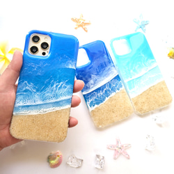 受注制作 iPhone15対応しました❁⃘*.ﾟ海を切り取ったスマホケース ❁  選べる5色 7枚目の画像