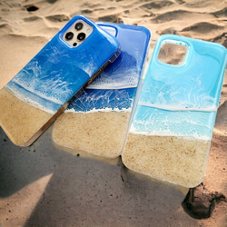 受注制作 iPhone15対応しました❁⃘*.ﾟ海を切り取ったスマホケース ❁  選べる5色 1枚目の画像