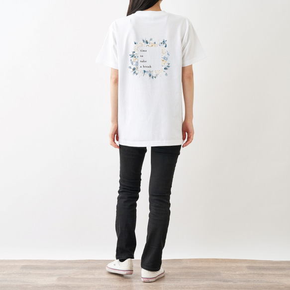 BREAK　フラワープリントTシャツ ホワイト 6枚目の画像