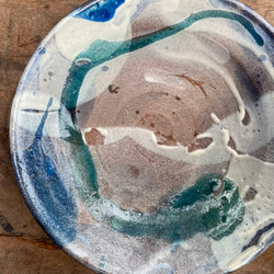 藁灰釉とエメラルドグリーンの流れ　梅鉢 15枚目の画像