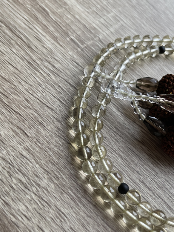 全宗派共通　108珠　本式念珠　数珠　レモンクォーツ 邪気払い