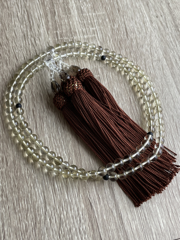 全宗派共通　108珠　本式念珠　数珠　レモンクォーツ 邪気払い