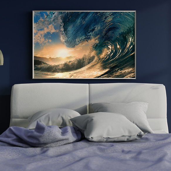 インパクト Ocean 波 サンセット / インテリアポスター 海外アート / 4172 4枚目の画像