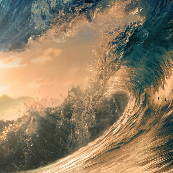 インパクト Ocean 波 サンセット / インテリアポスター 海外アート / 4172 5枚目の画像