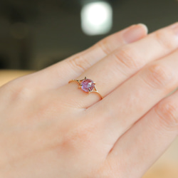 紫水晶 K10 戒指玫瑰式切割 ~VALOA~ 二月生日石 第4張的照片