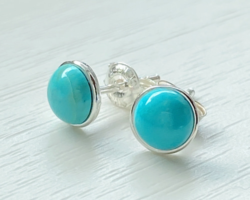天然石ターコイズSV925 スタッドピアス ピアス（スタッド・一粒