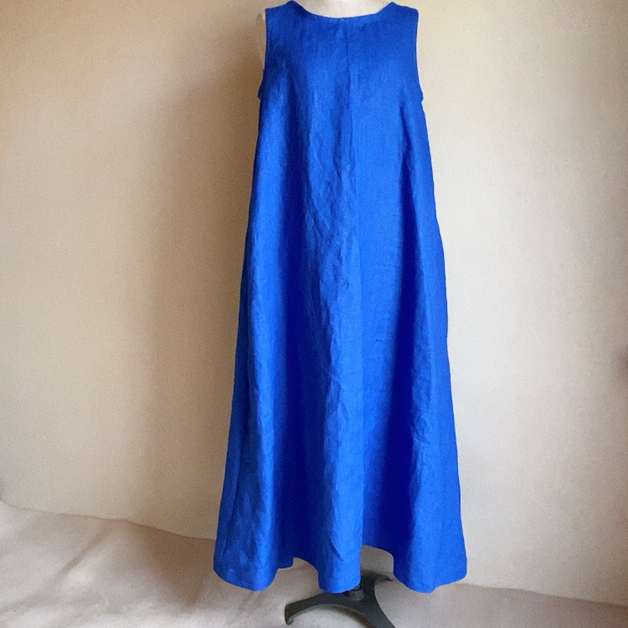 ＊リネン＊マキシ丈AラインワンピースM ＊受注製作