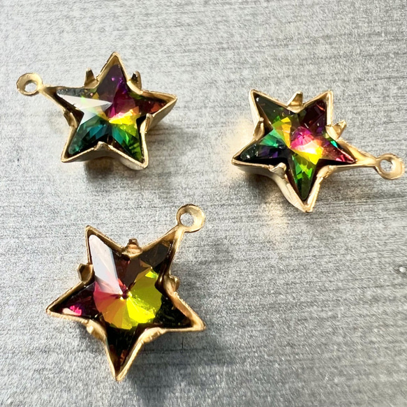 60s ヴィンテージ スワロフスキークリスタル 10mm スター型(2個セット