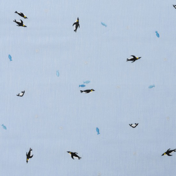 刺繡布料 [Suisui Penguin/Mizuiro] 裁剪布 棉 聚酯纖維 第3張的照片