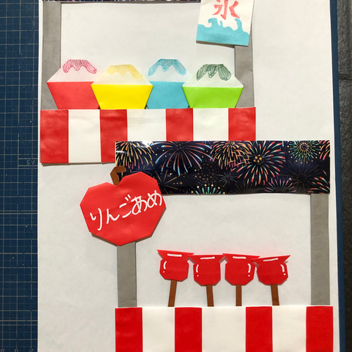 折り紙 壁面 ❁ 夏祭りセットC 花火 屋台 その他素材 RIKAIP@折り紙