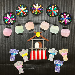 折り紙 壁面 ❁ 夏祭りセットC 花火 屋台 その他素材 RIKAIP@折り紙