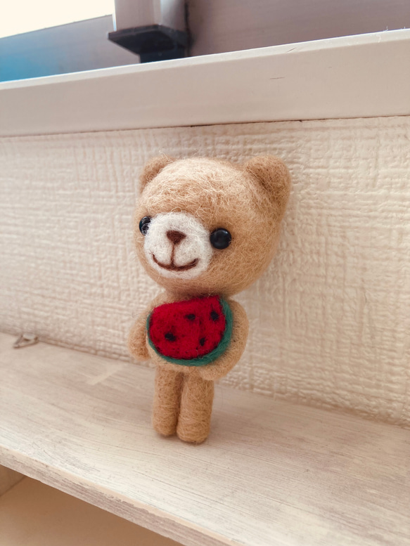 羊毛　くまちゃん（スイカ） 人気・おすすめ｜使いやすい・旅行におすすめ 品質保証 全国発送 日本国内発送・最短翌日お届け