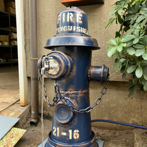 オリジナル消火栓風立水栓カバーエイジングイエロ