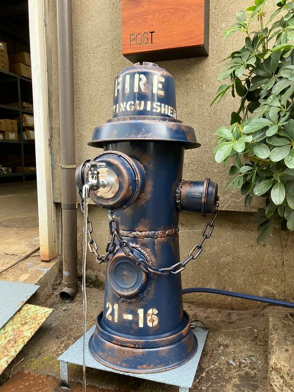 商標登録済み新商品オリジナル可動式消火栓風立水栓エイジングイエロー^_^ 4枚目の画像