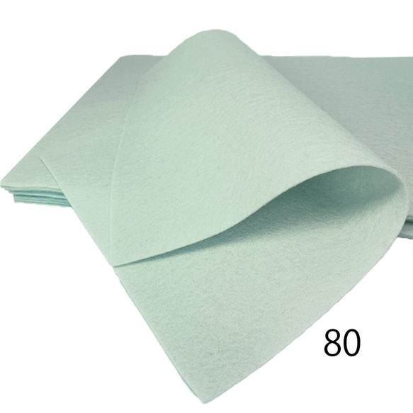 80 ライトシアン 100%ウールフェルト 20X30cm 厚さ1㎜ 生地 80 ライトシアン 100%ウールフェルト 20X30cm 厚さ1㎜ 生地